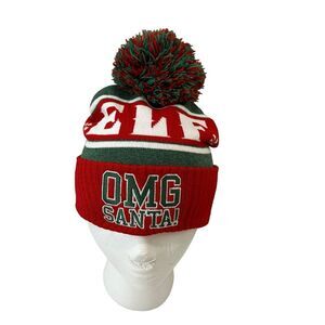 Buddy The Elf Movie Dell Premier OMG Santa Pom Beanie Winter Hat Cap OS